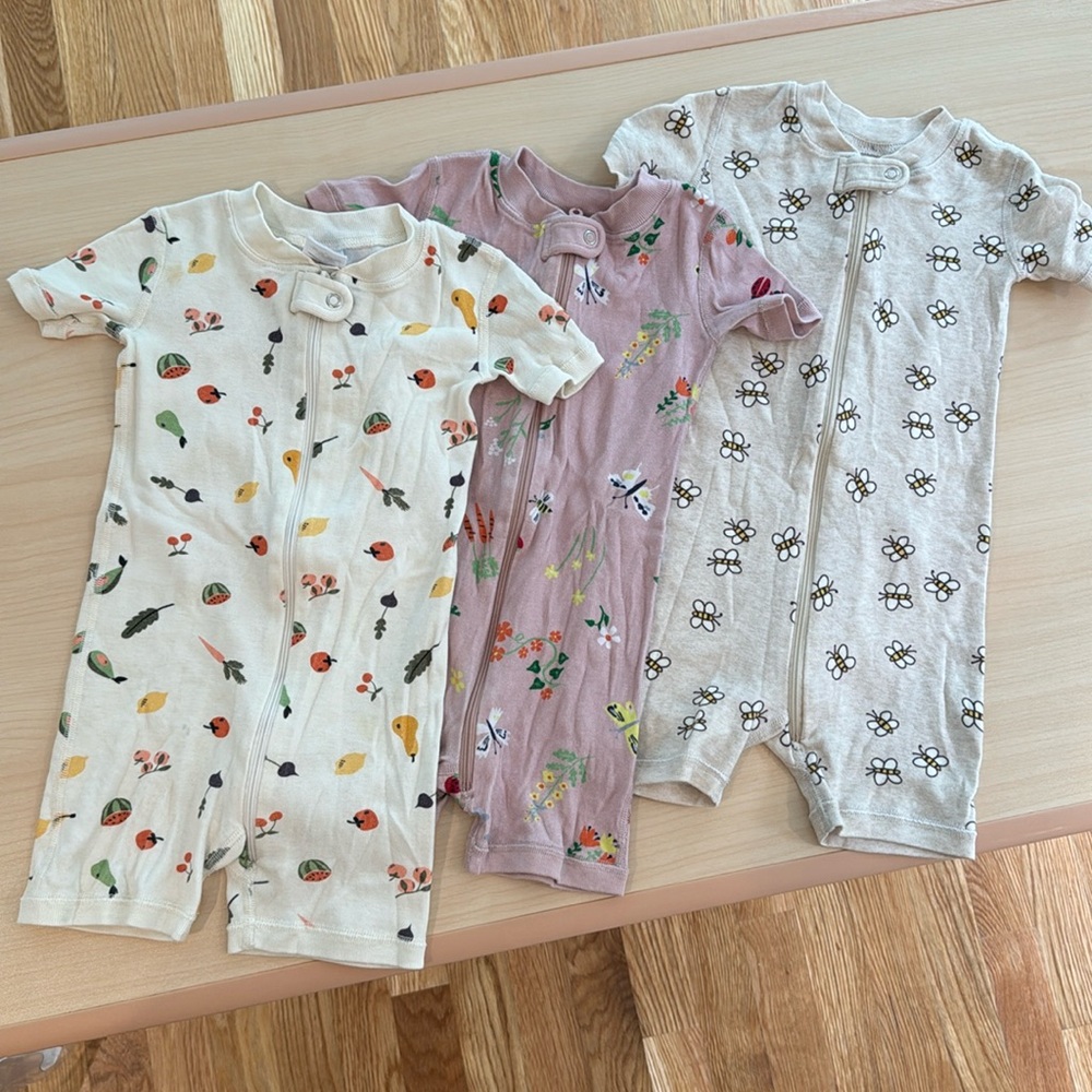 3-Pack Hanna Andersson Zip shortie sleeper